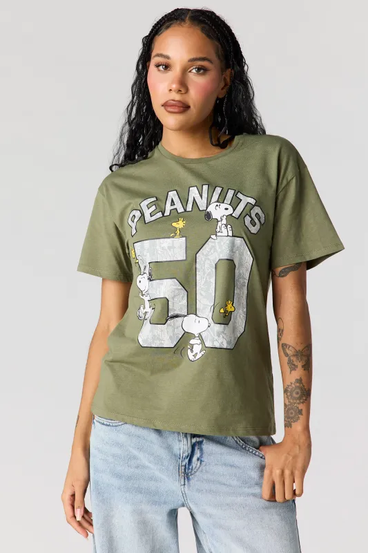 Peanuts Snoopy Graphic Boyfriend T-Shirt made by Stitches