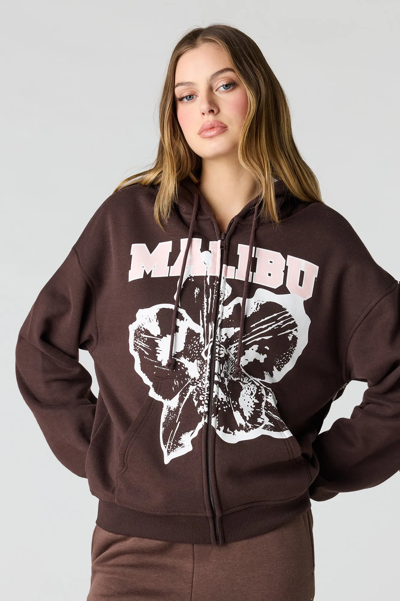 Graphic Fleece Boxy Zip-Up Hoodie sold by Urban Planet product image thumbnail 4