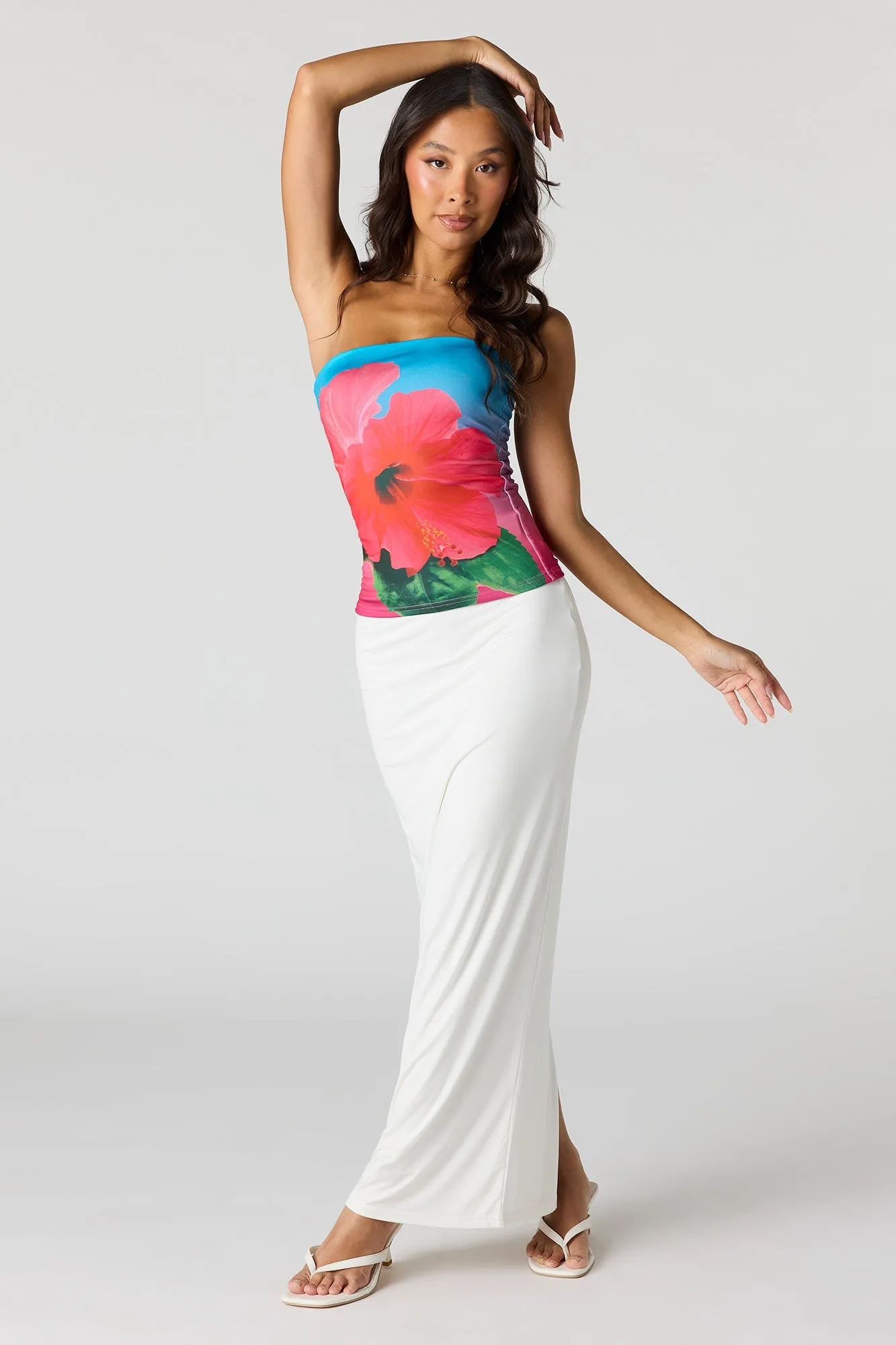 Contour Braless Flower Tube Top sold by Urban Planet product image thumbnail 3