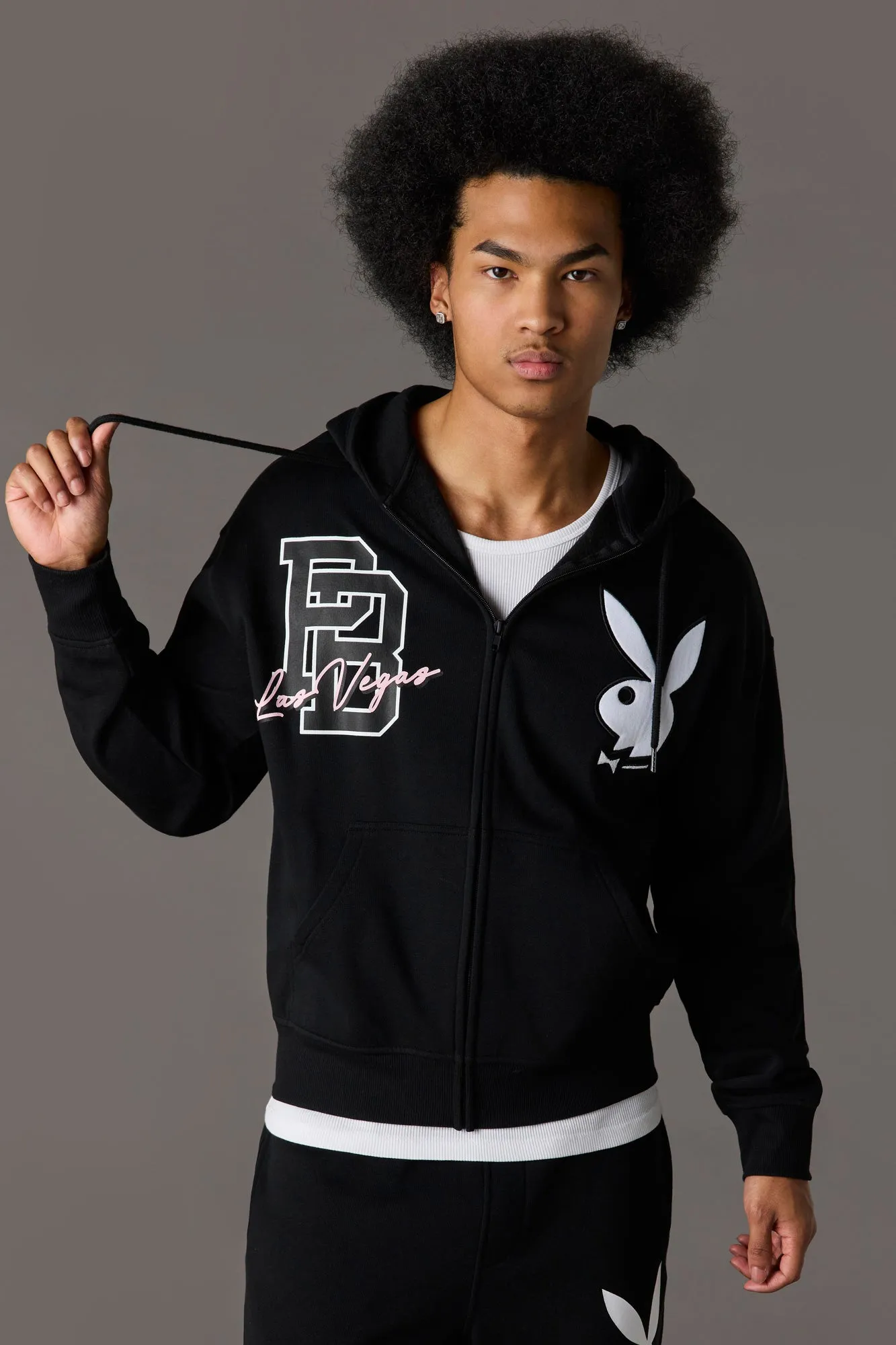 Playboy Graphic Fleece Zip-Up Hoodie sold by Urban Planet product image thumbnail 4
