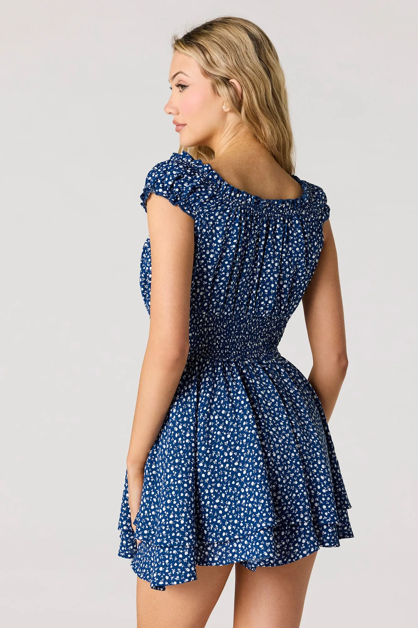 Printed Crepe Smocked Romper sold by Urban Planet product image thumbnail 2