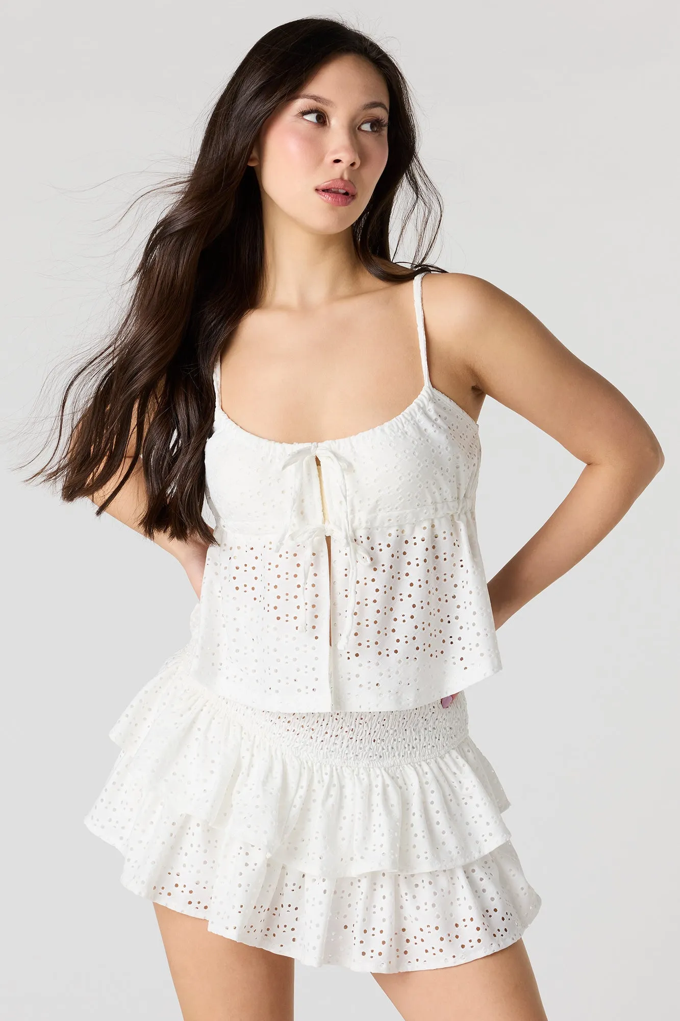 Eyelet Ruffle Mini Skort sold by Urban Planet product image thumbnail 5