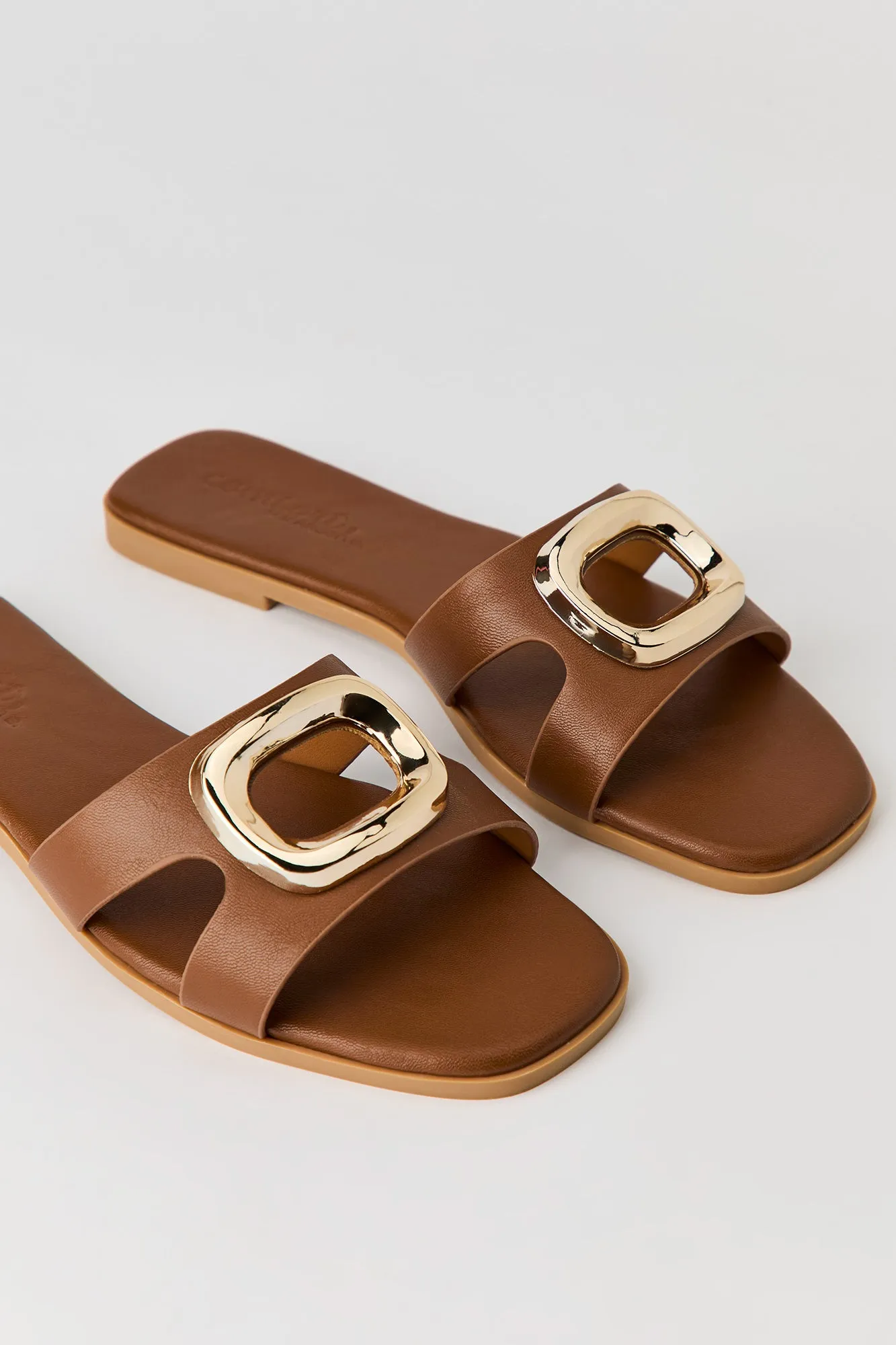 Metal Square Faux Leather Sandal sold by Urban Planet product image thumbnail 4