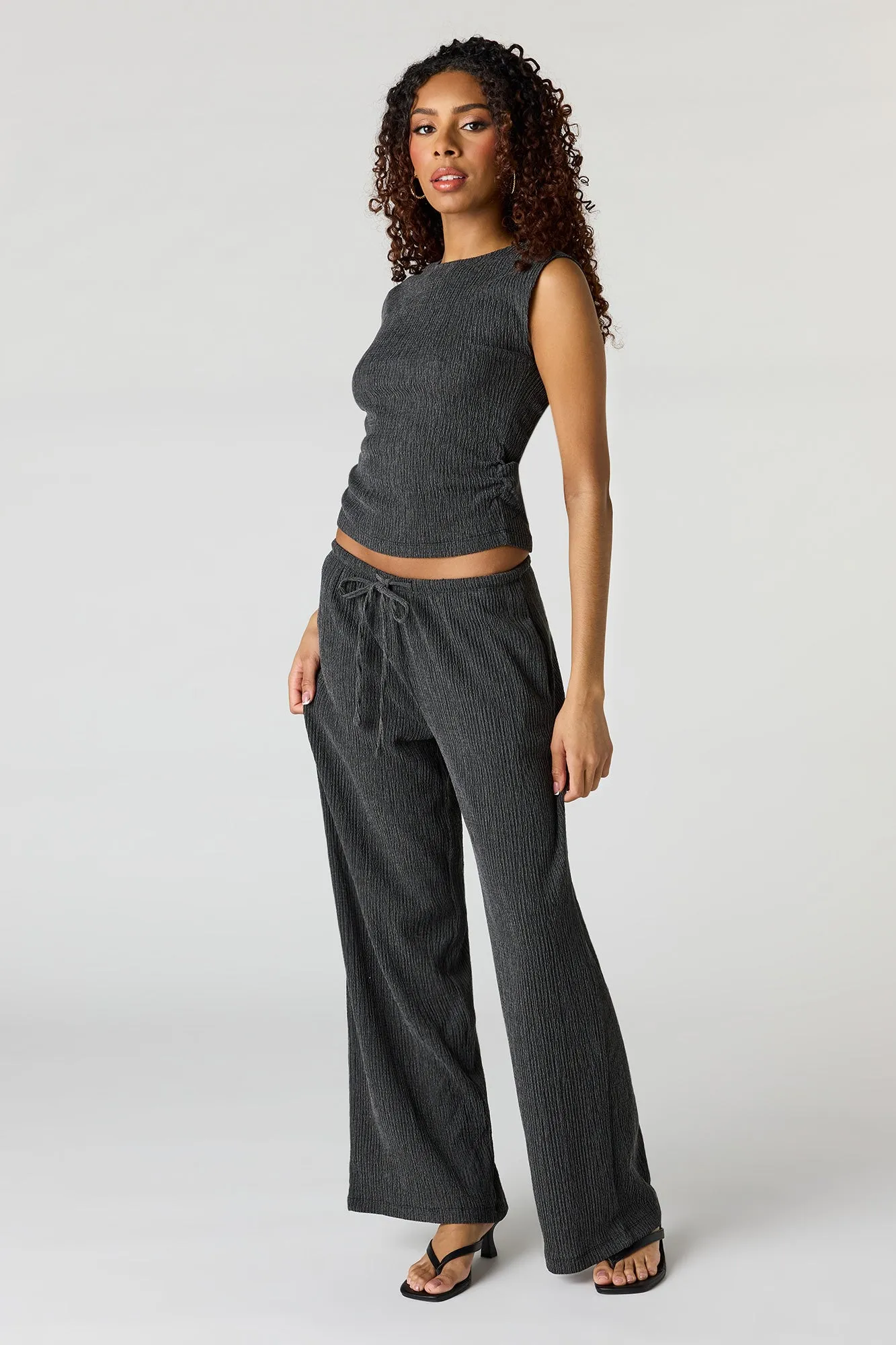 Textured Wide Leg Pant sold by Urban Planet
