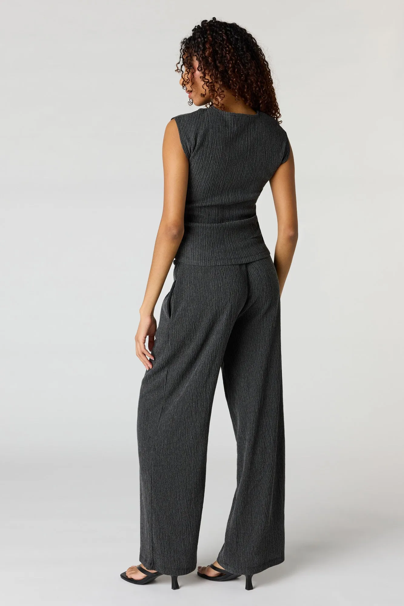 Textured Wide Leg Pant sold by Urban Planet product image thumbnail 3