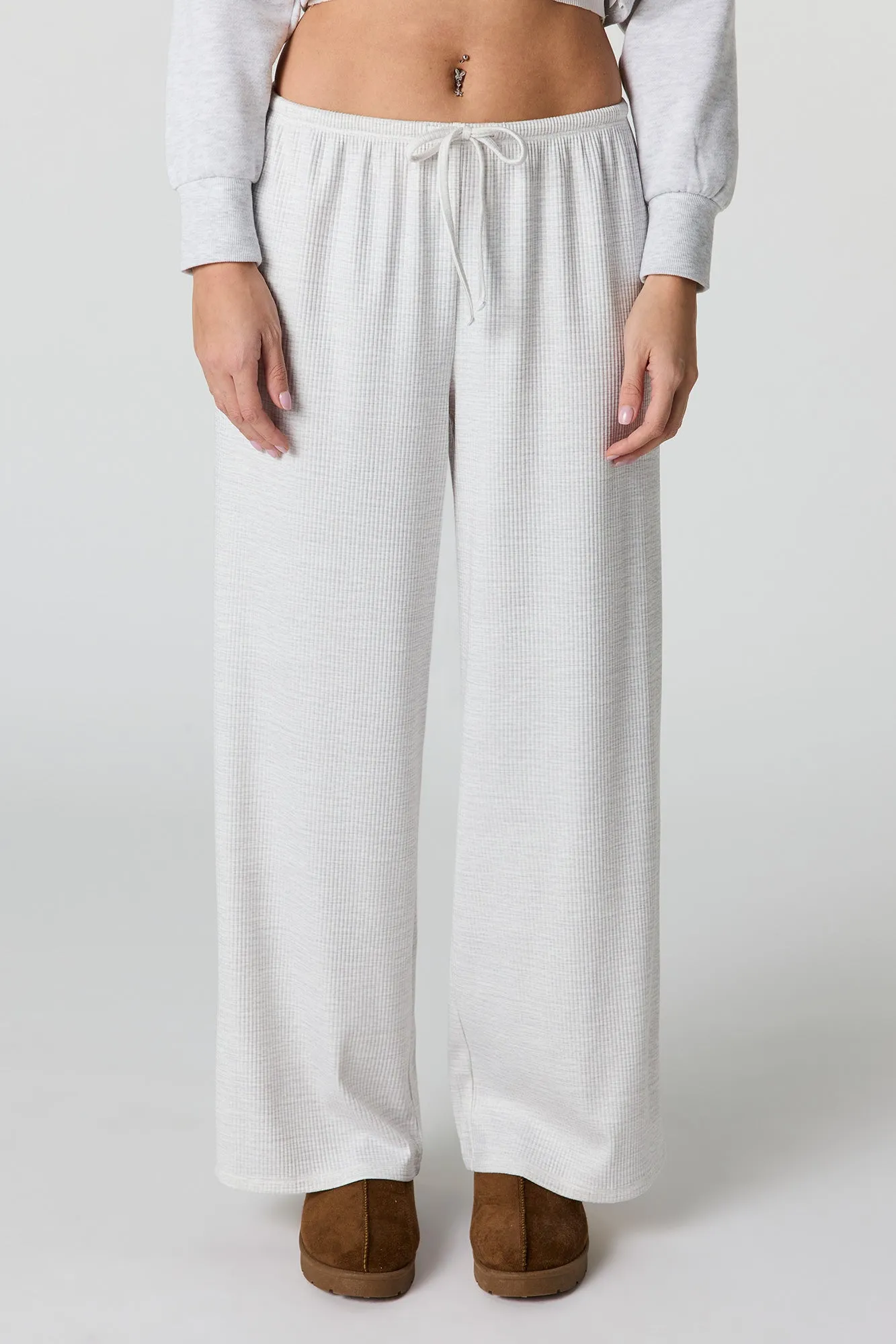 Soft Ribbed Drawstring Wide Leg Pant sold by Urban Planet product image thumbnail 2