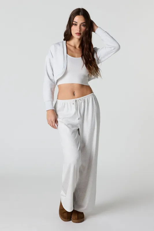 Soft Ribbed Drawstring Wide Leg Pant sold by Urban Planet