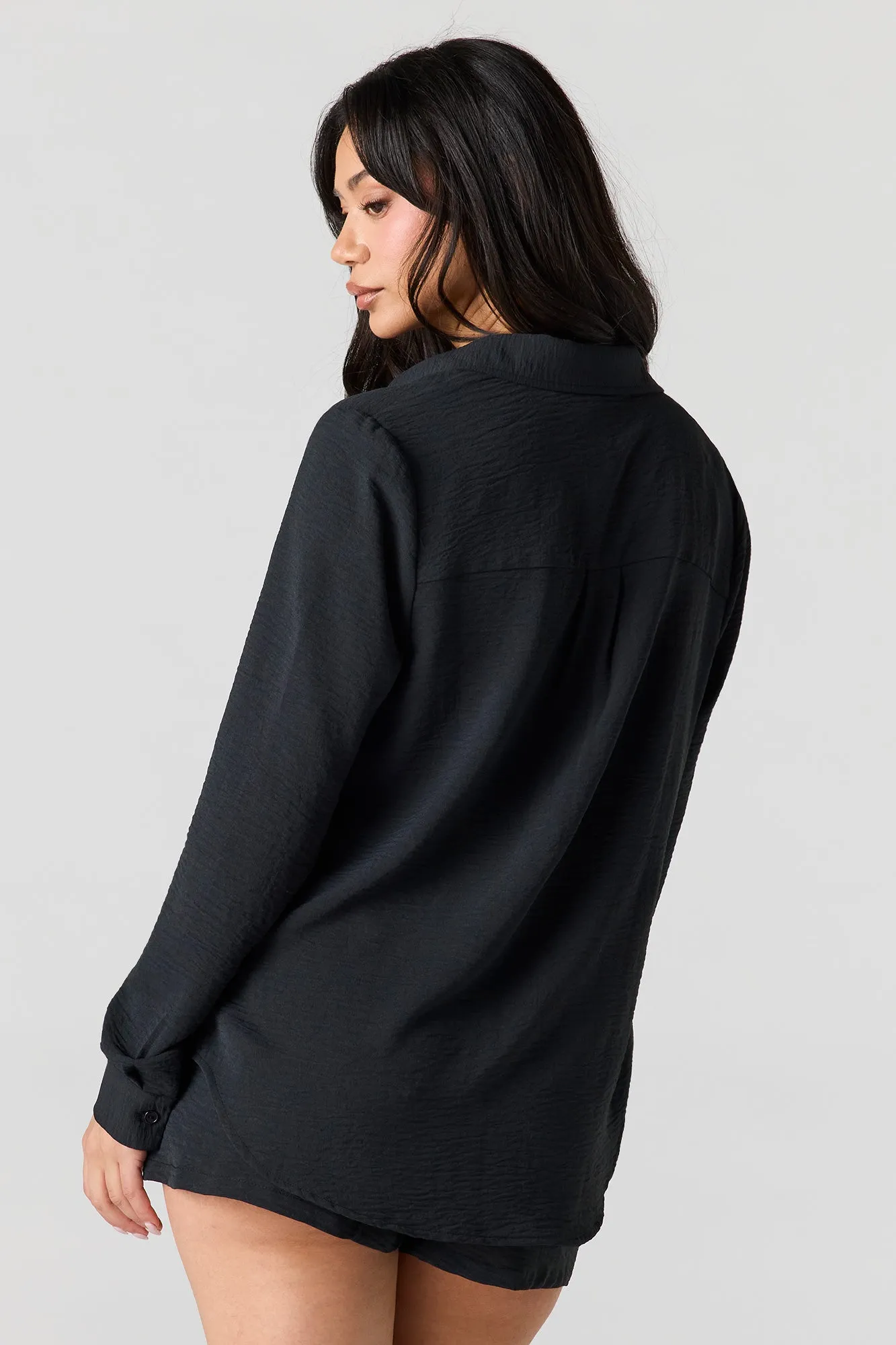 Flowy Button-Up Long Sleeve Top sold by Urban Planet product image thumbnail 5