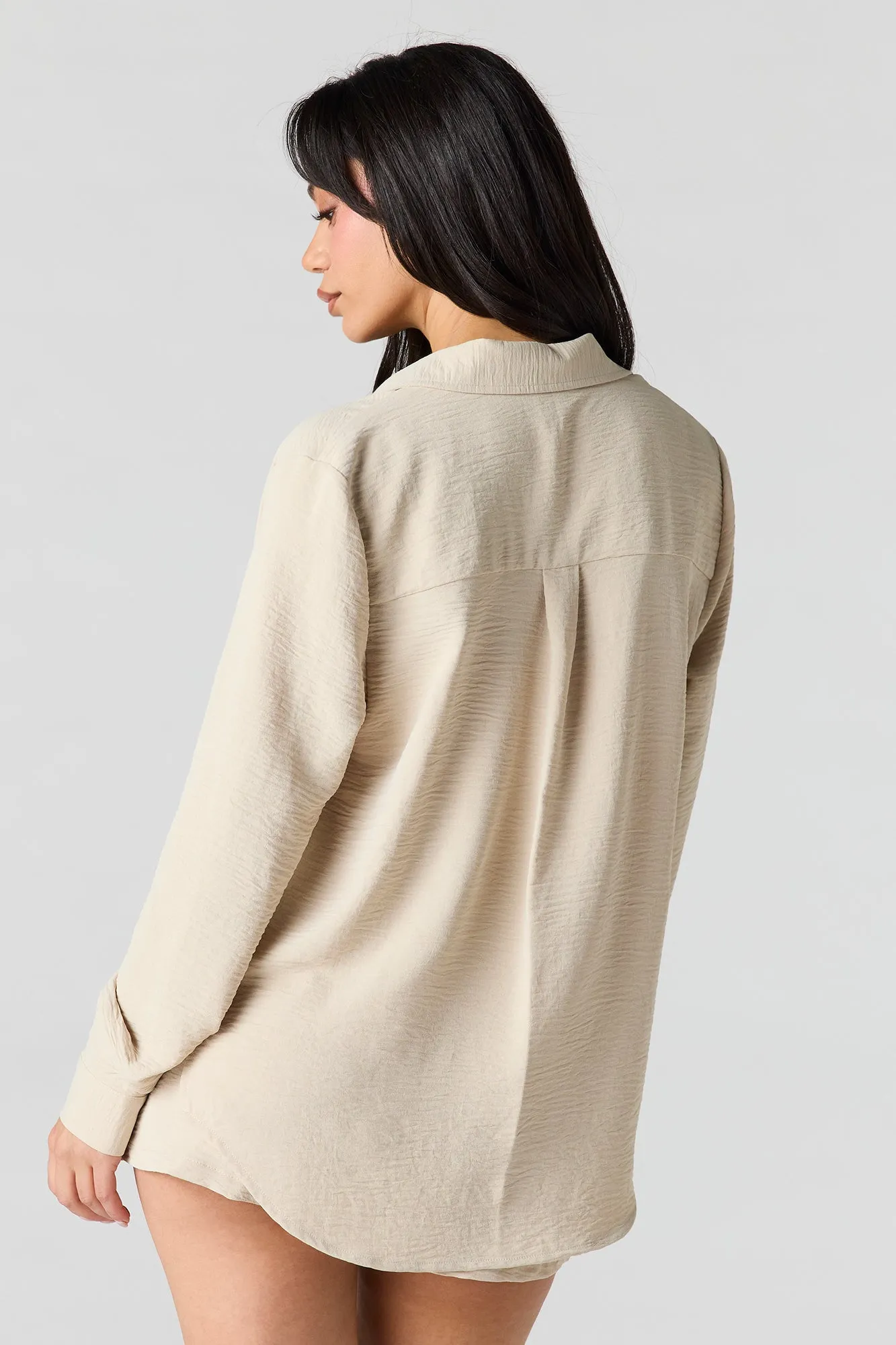 Flowy Button-Up Long Sleeve Top sold by Urban Planet product image thumbnail 2