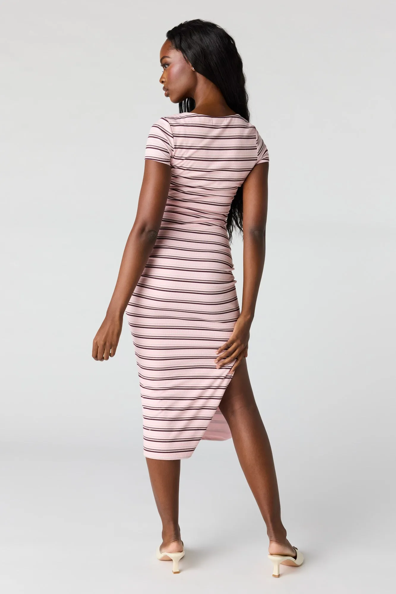 Ribbed Square Neck Bodycon Midi Dress sold by Urban Planet product image thumbnail 3