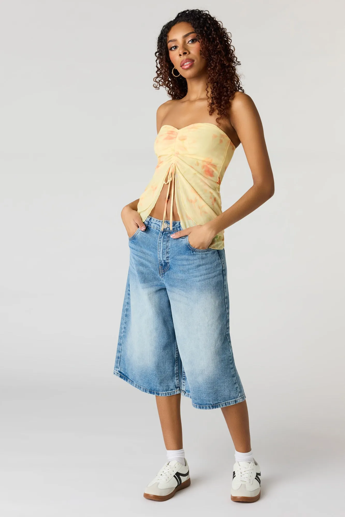 Floral Mesh Butterfly Tube Top sold by Urban Planet product image thumbnail 3