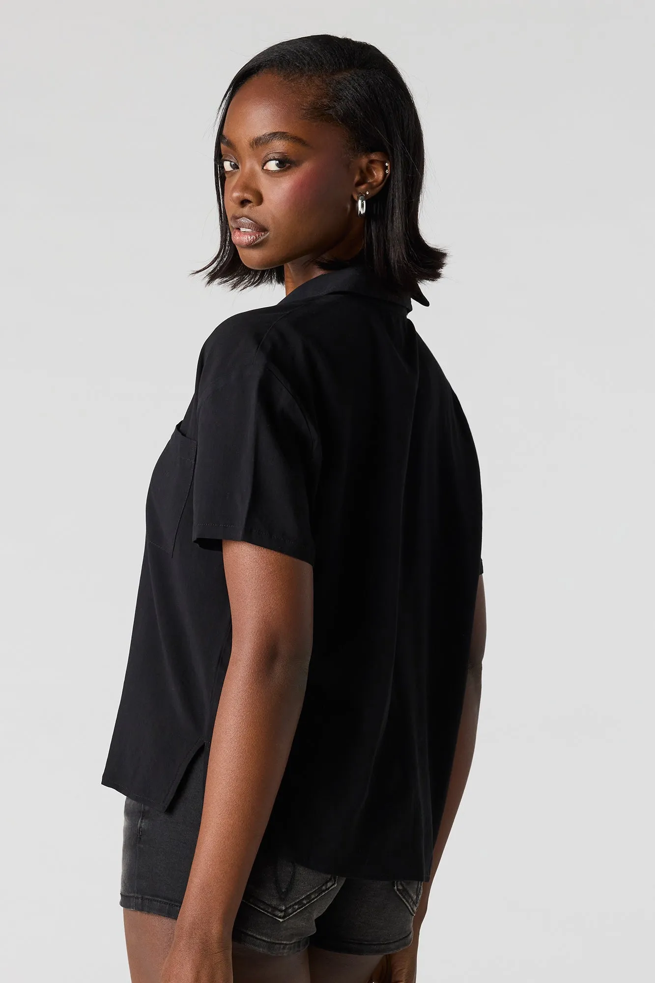 Short Sleeve Button-Up Top sold by Urban Planet product image thumbnail 5