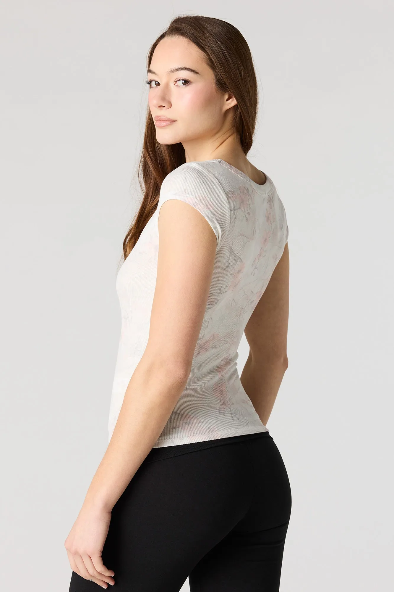 Ribbed Scoop Neck T-Shirt sold by Urban Planet product image thumbnail 2