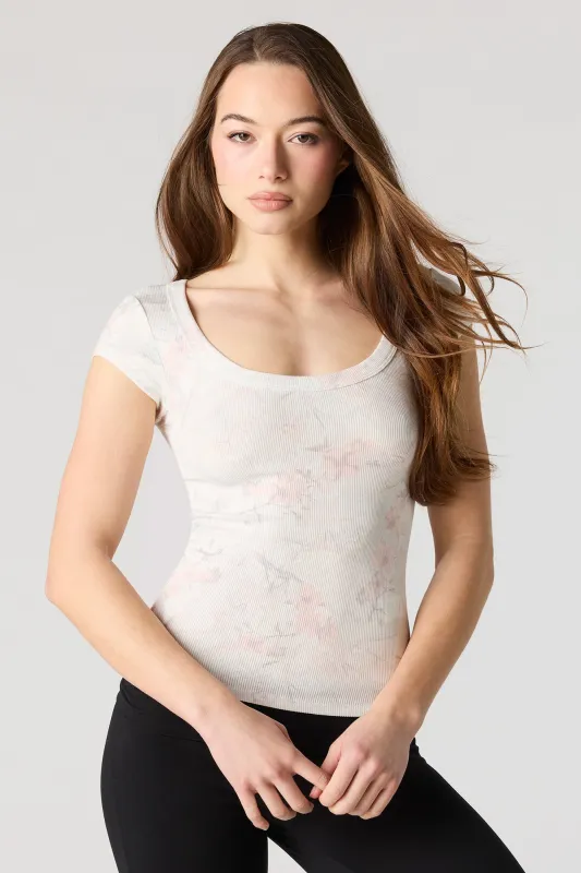 Ribbed Scoop Neck T-Shirt made by Stitches