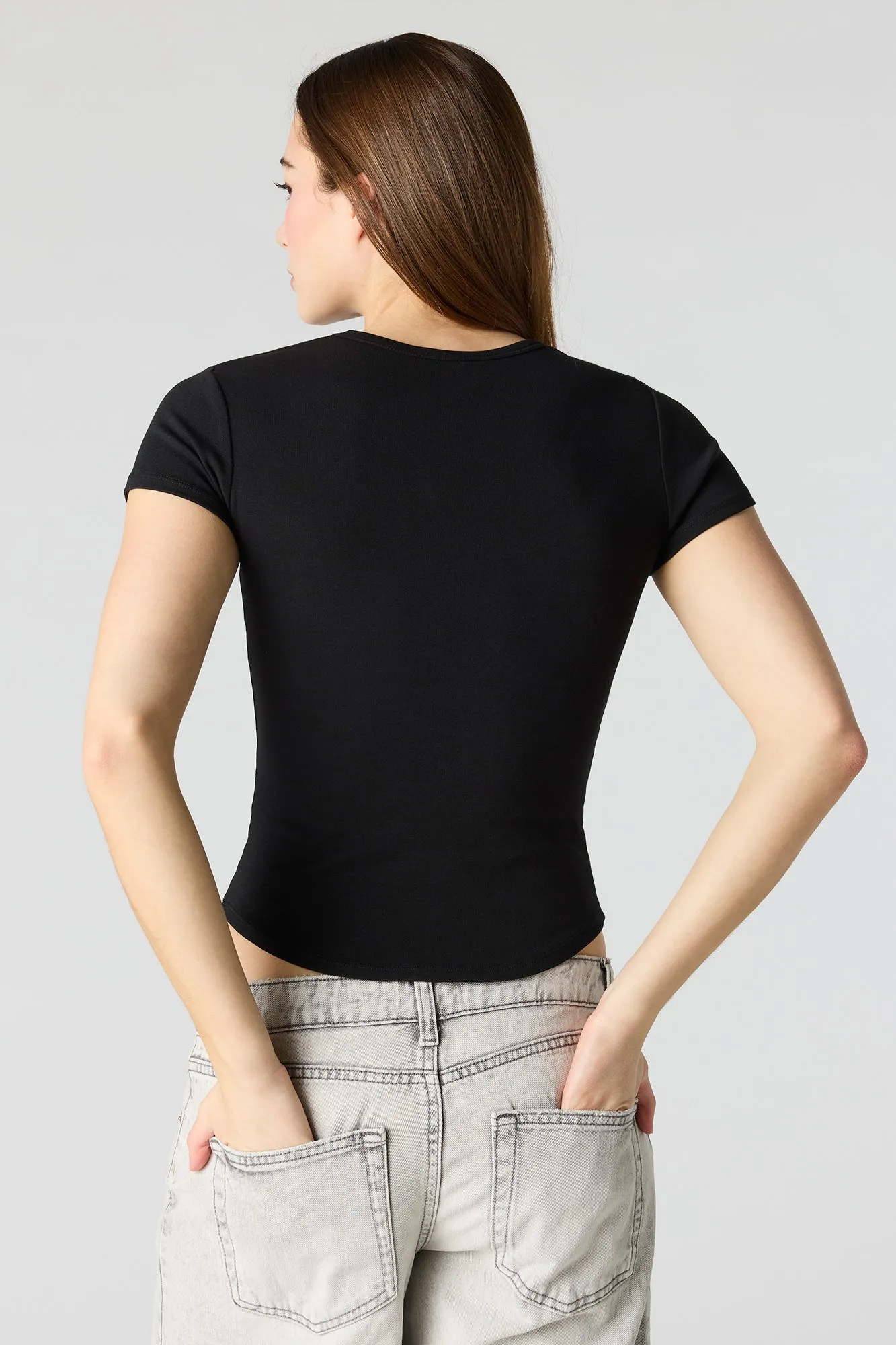 Curved Hem T-Shirt sold by Urban Planet product image thumbnail 5