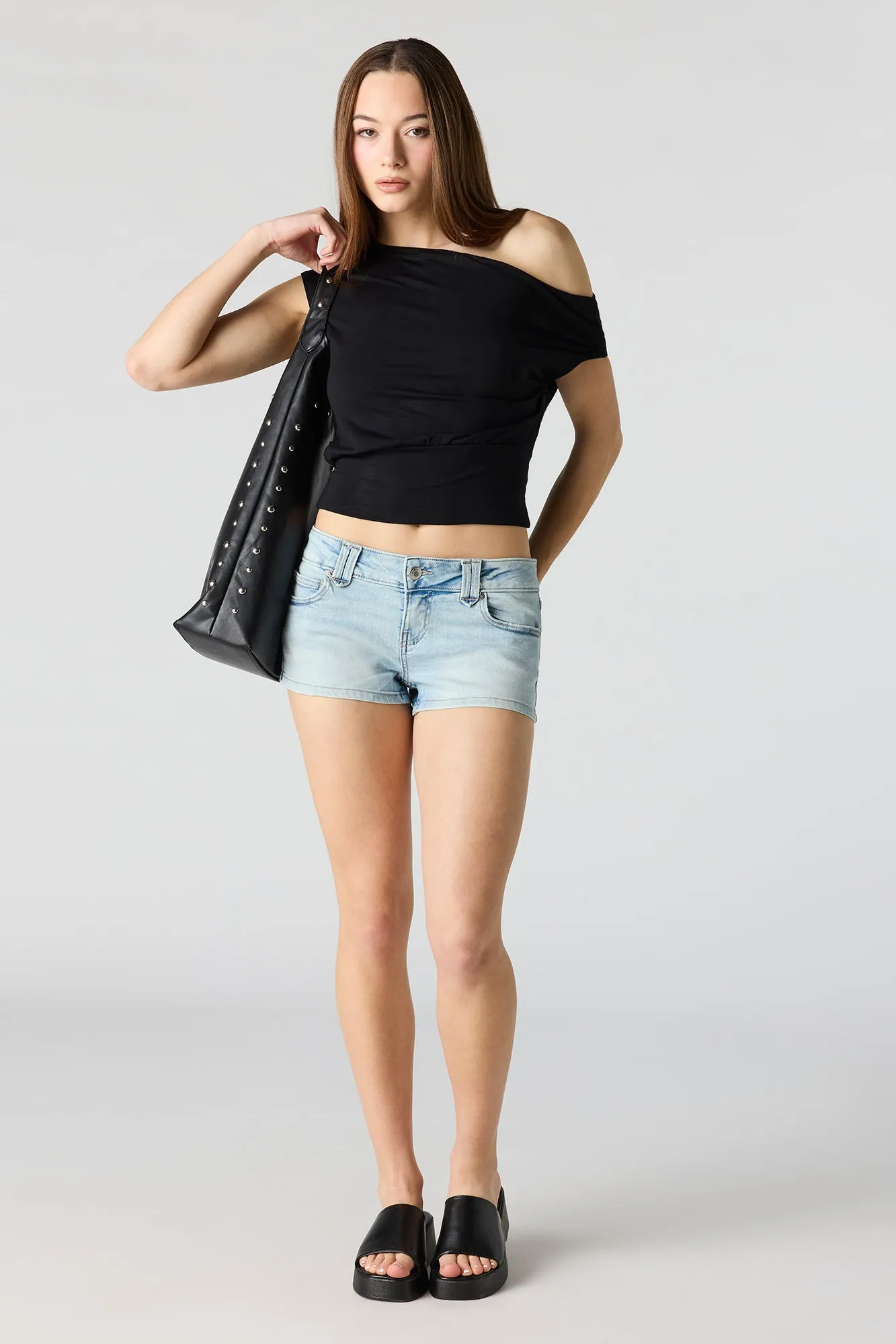 Stretch Low Rise Micro Denim Short sold by Urban Planet product image thumbnail 3