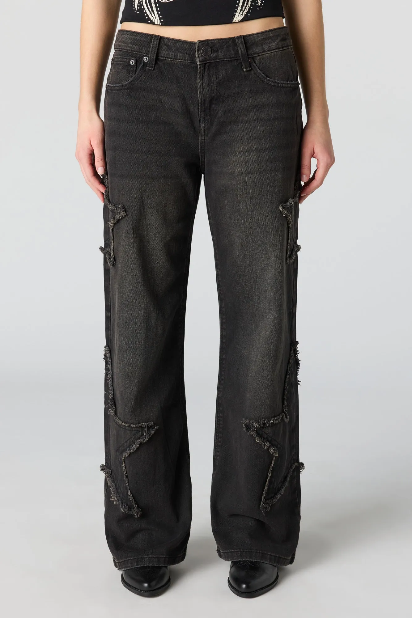Low Rise Baggy Star Patch Jean sold by Urban Planet product image thumbnail 2