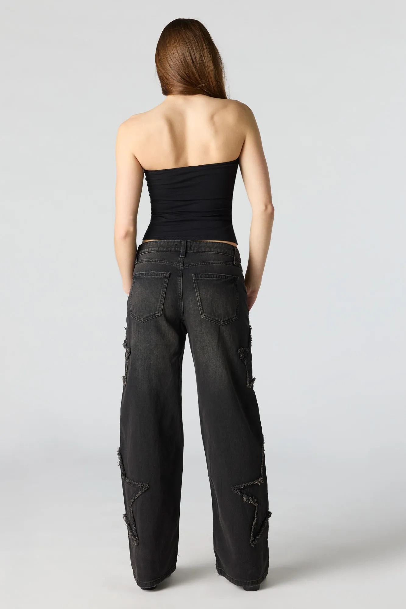 Low Rise Baggy Star Patch Jean sold by Urban Planet product image thumbnail 3