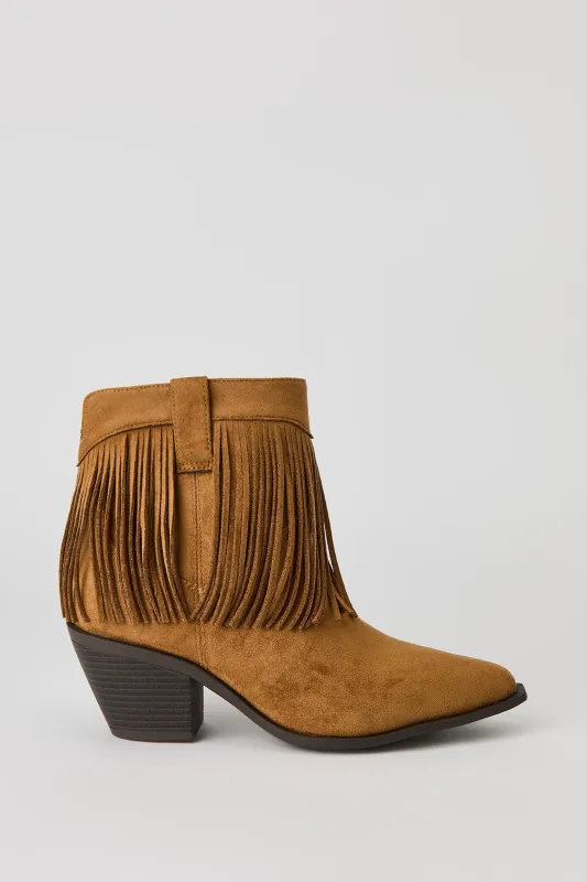 Fringe Cowboy Ankle Boot made by Stitches