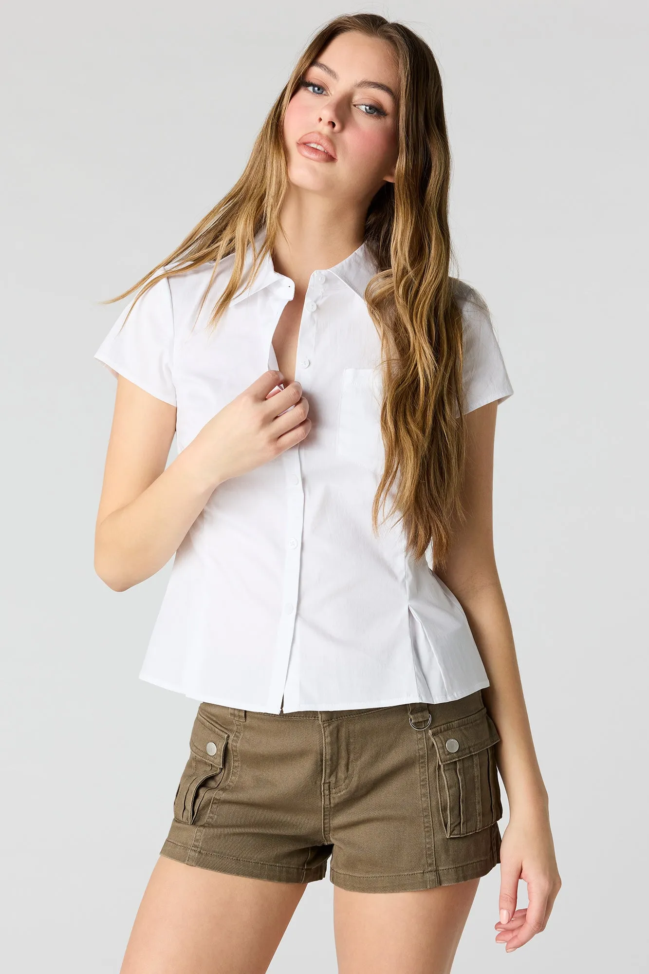 Button-Up Fitted Shirt sold by Urban Planet product image thumbnail 4