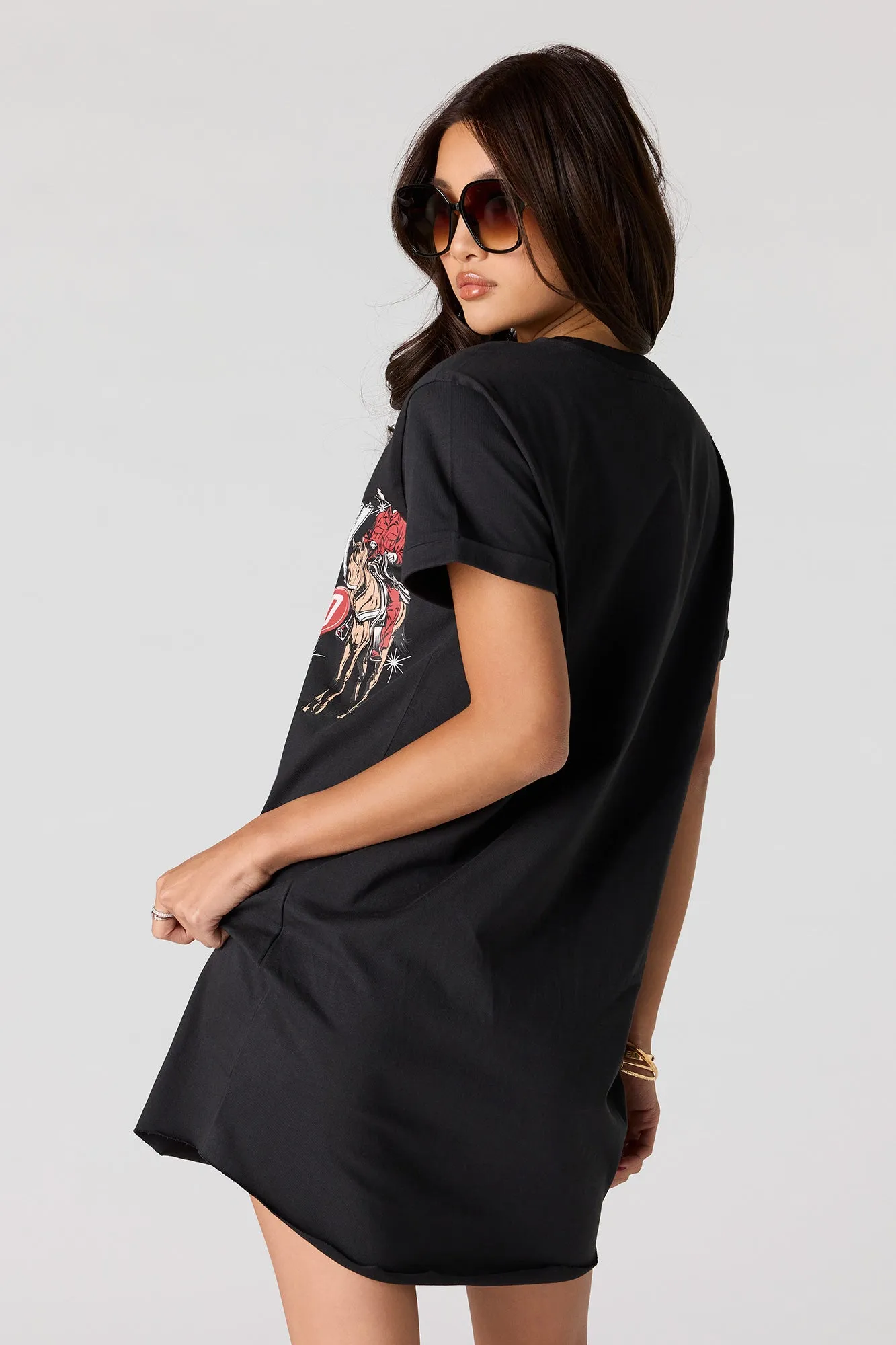 Western Graphic Rhinestone T-Shirt Dress sold by Urban Planet product image thumbnail 5