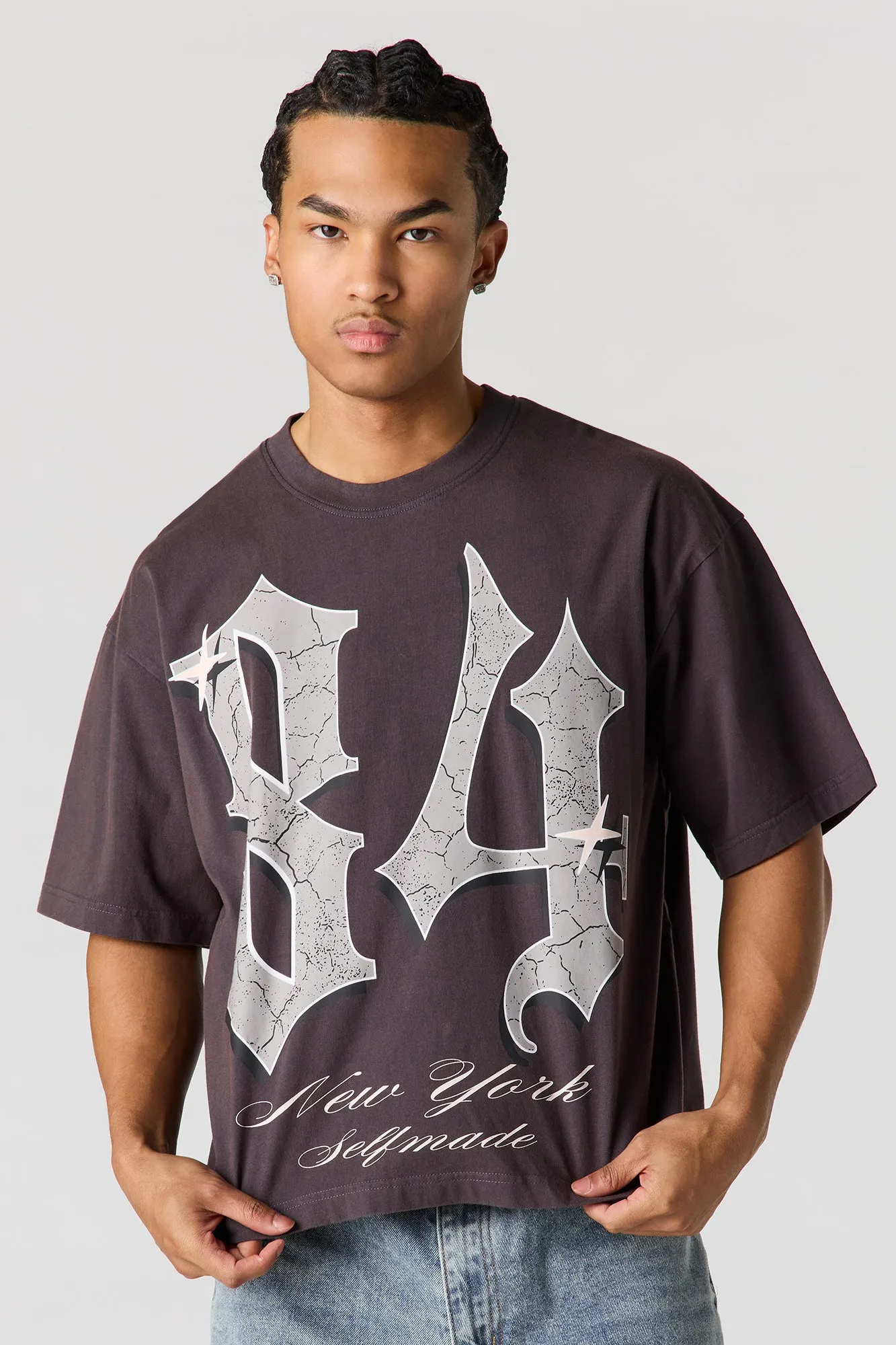 84 Graphic Washed Boxy T-Shirt sold by Urban Planet