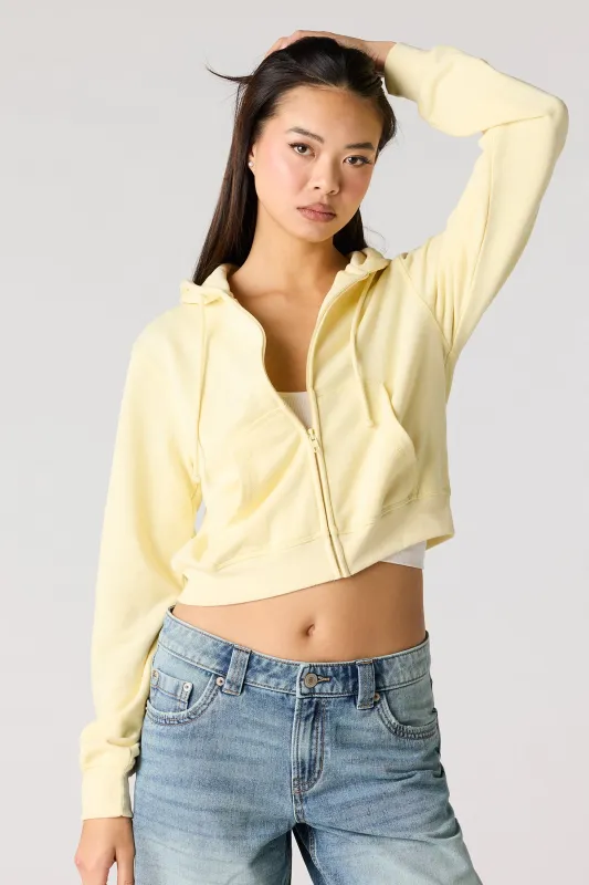 Fleece Zip-Up Crop Hoodie made by Stitches