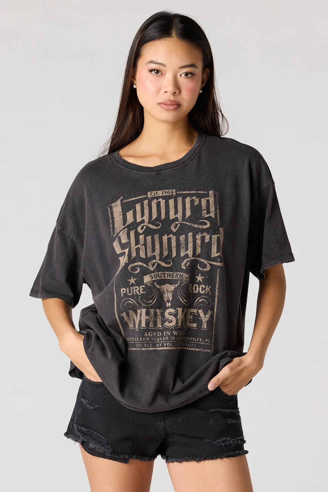 Lynyrd Skynyrd Graphic Washed Boyfriend T-Shirt sold by Urban Planet