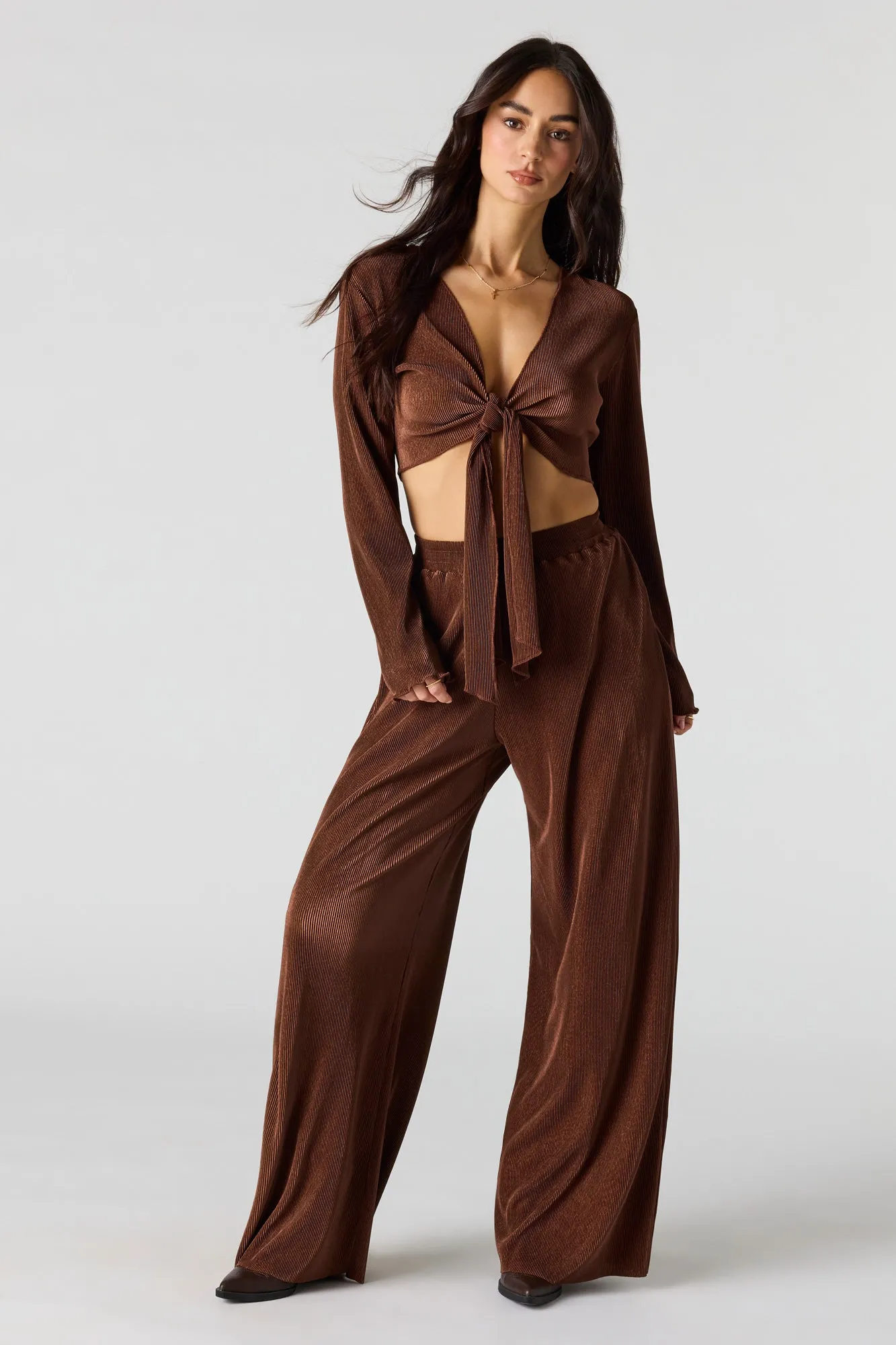Ribbed Wide Leg Pant sold by Urban Planet product image thumbnail 4