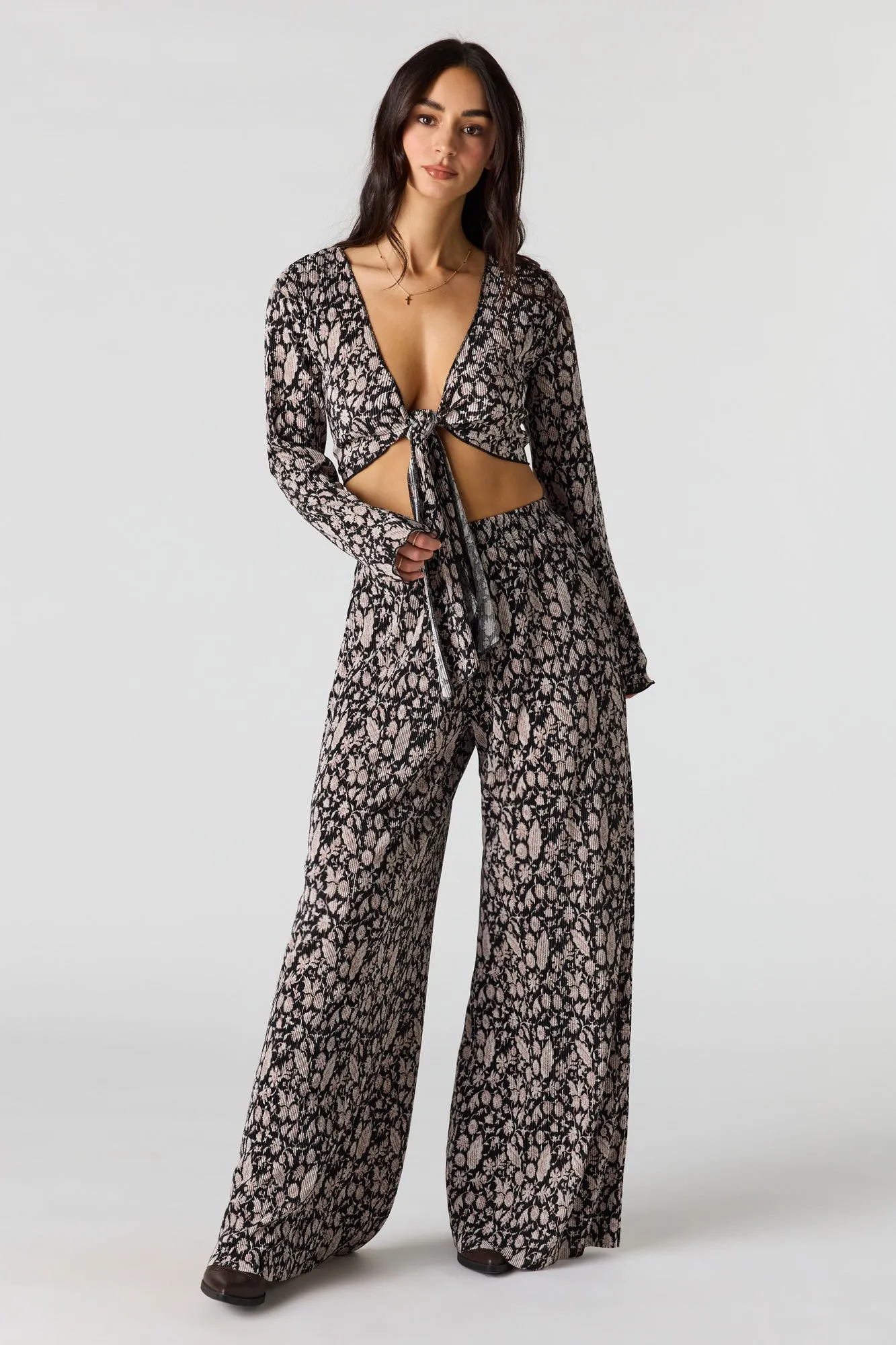 Ribbed Wide Leg Pant sold by Urban Planet