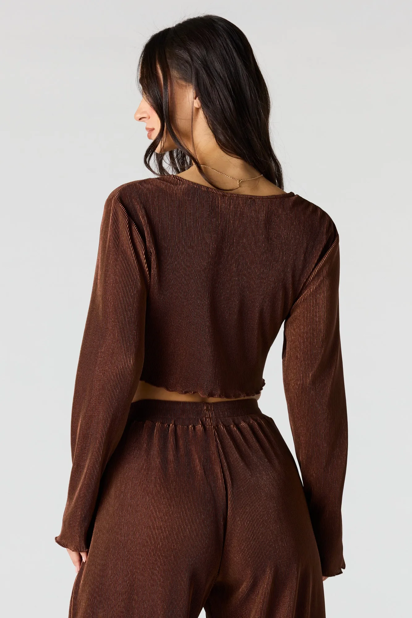 Ribbed Self-Tie Long Sleeve Top sold by Urban Planet product image thumbnail 5