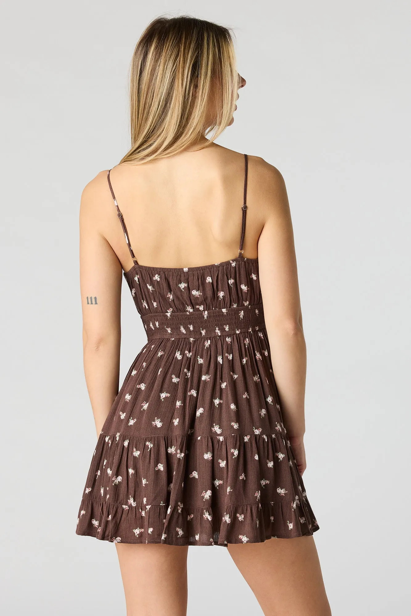 Floral Tie Front Mini Dress sold by Urban Planet product image thumbnail 2