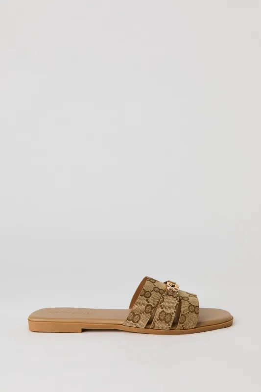 Faux Leather Double H-Strap Sandal made by Stitches
