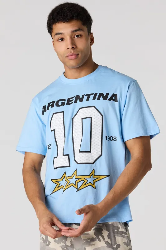 Premium Heavyweight Cotton Argentina Graphic T-Shirt made by Urban Planet