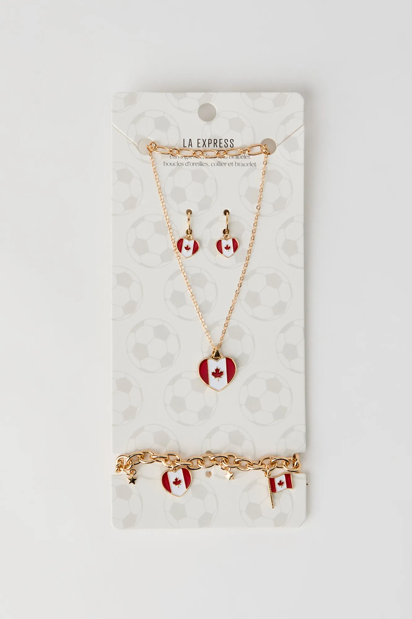 Canada Flag Earrings Necklace & Bracelet Set sold by Urban Planet product image thumbnail 2