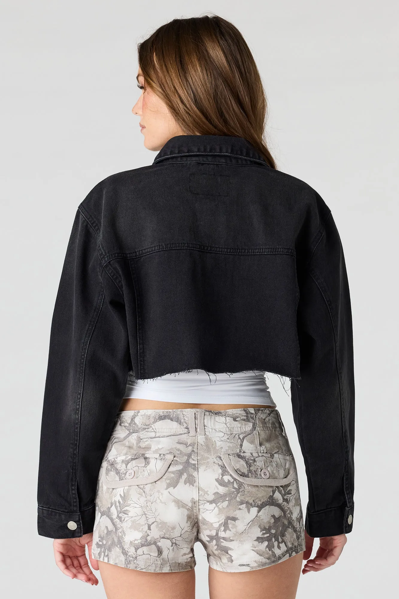 Cropped Cut-Off Denim Jacket sold by Urban Planet product image thumbnail 5