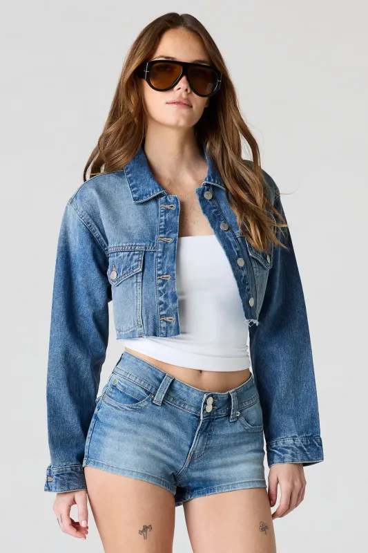 Cropped Cut-Off Denim Jacket made by Stitches