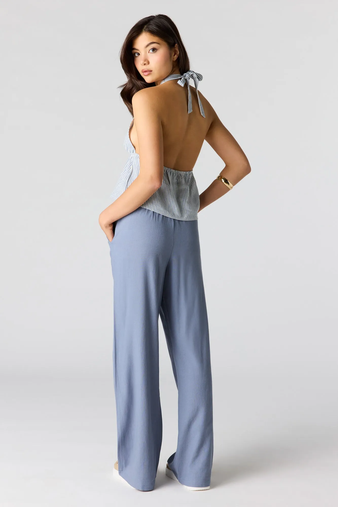 Linen-Blend Drawstring Pant sold by Urban Planet product image thumbnail 3