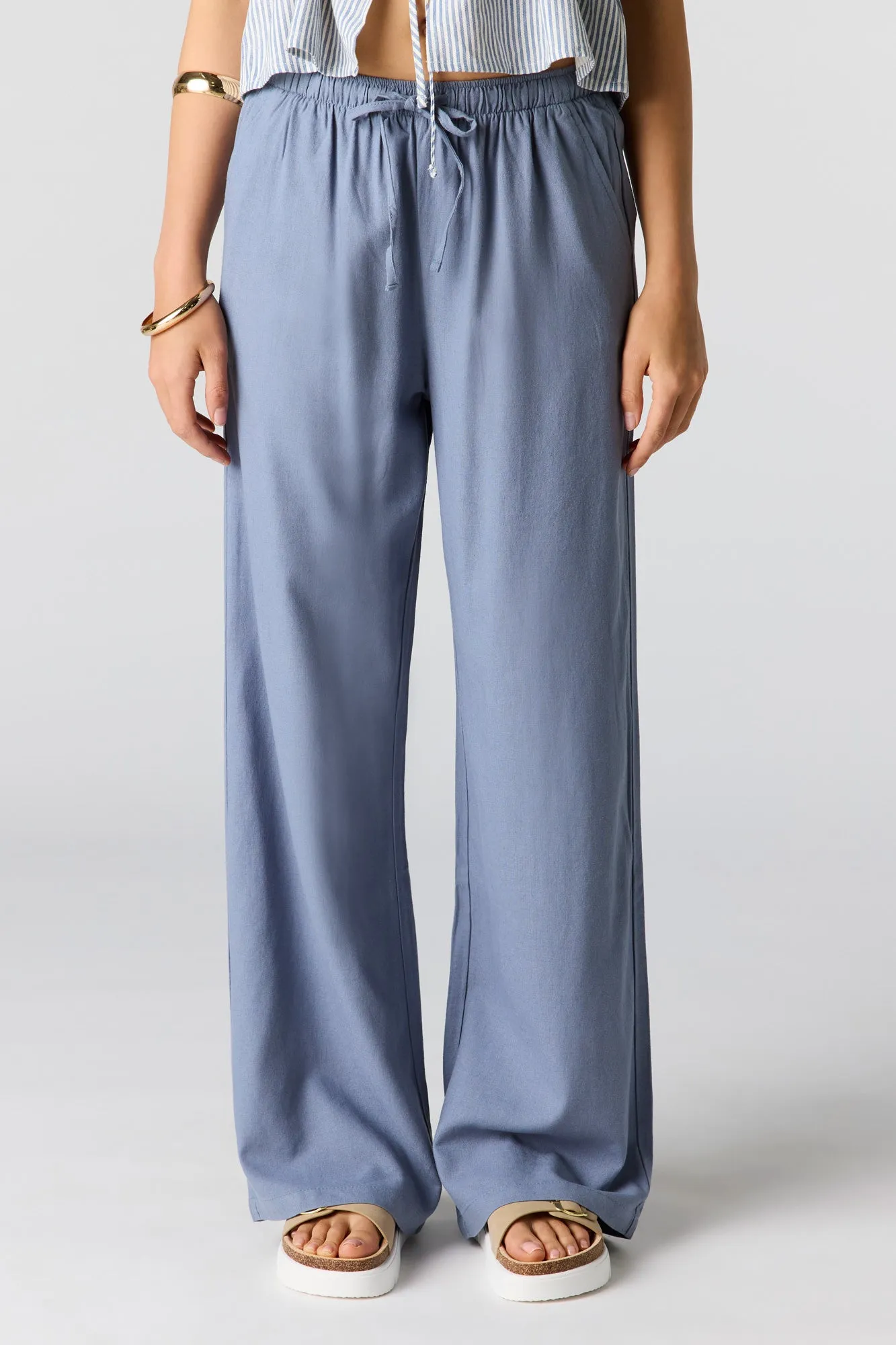 Linen-Blend Drawstring Pant sold by Urban Planet product image thumbnail 2