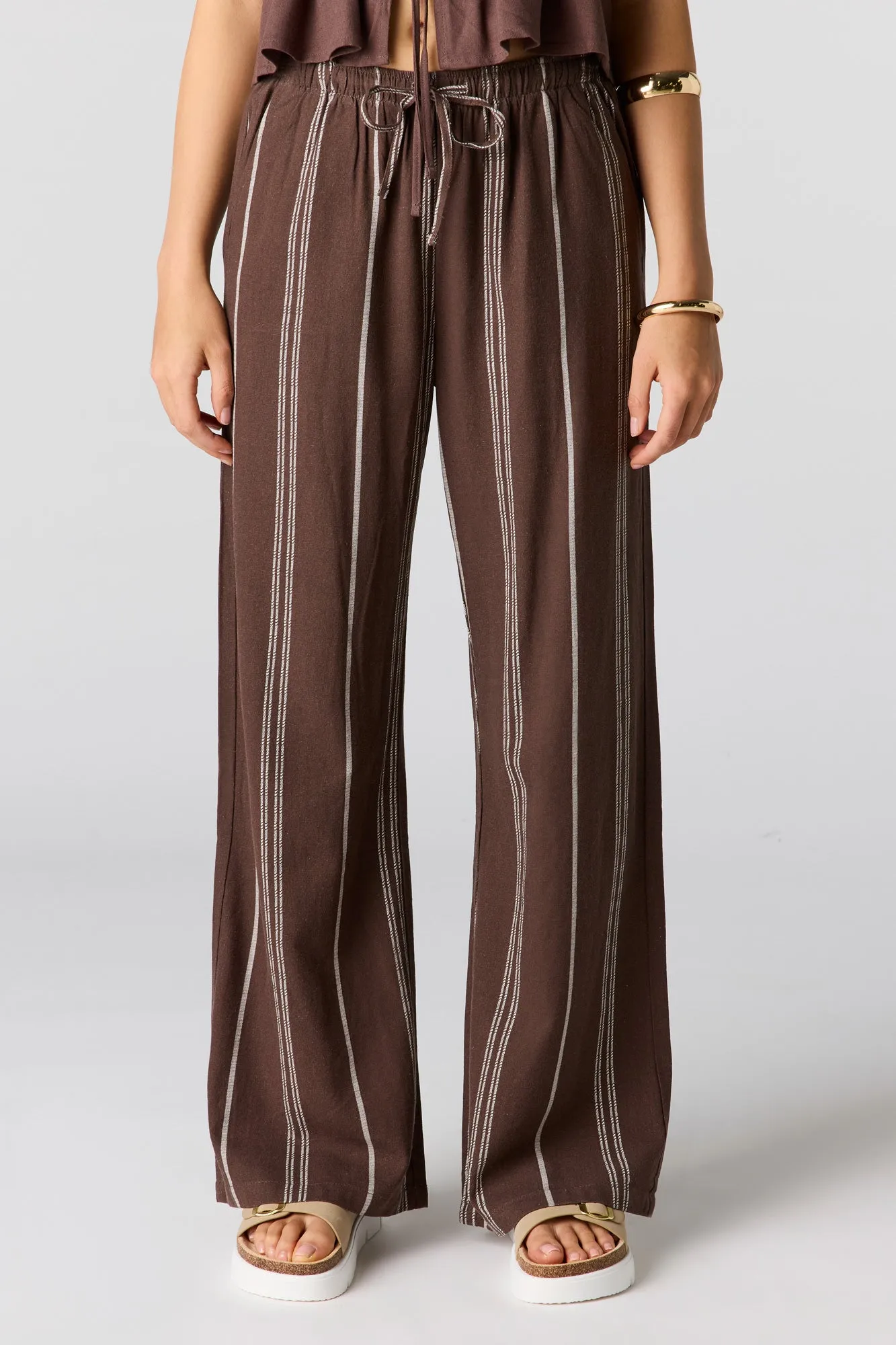 Linen-Blend Drawstring Pant sold by Urban Planet product image thumbnail 5