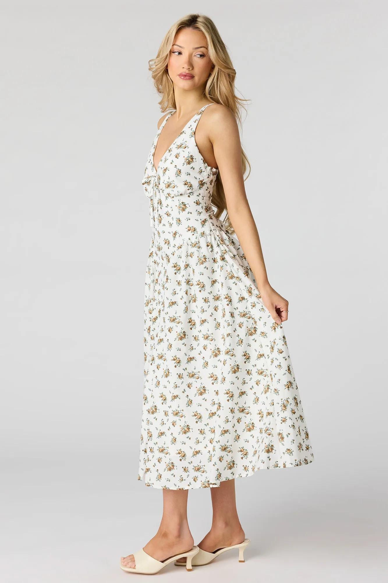 V-Neck Lace-Up Back Midi Dress sold by Urban Planet product image thumbnail 2