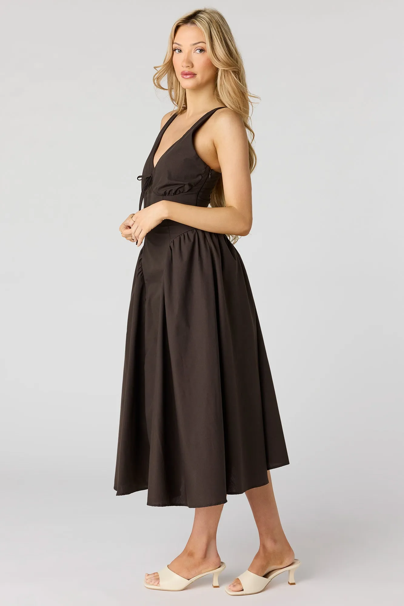 V-Neck Lace-Up Back Midi Dress sold by Urban Planet product image thumbnail 5