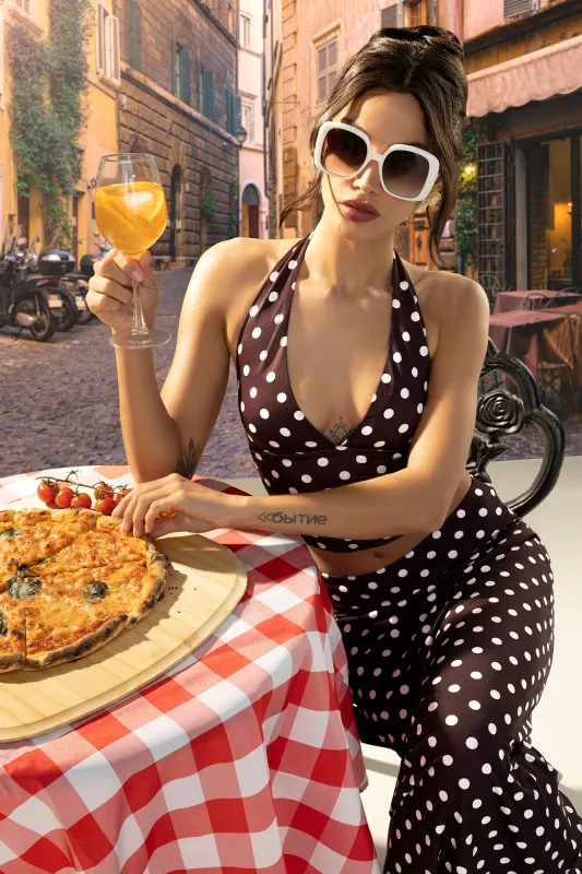 Printed Contour Halter Top made by Urban Planet
