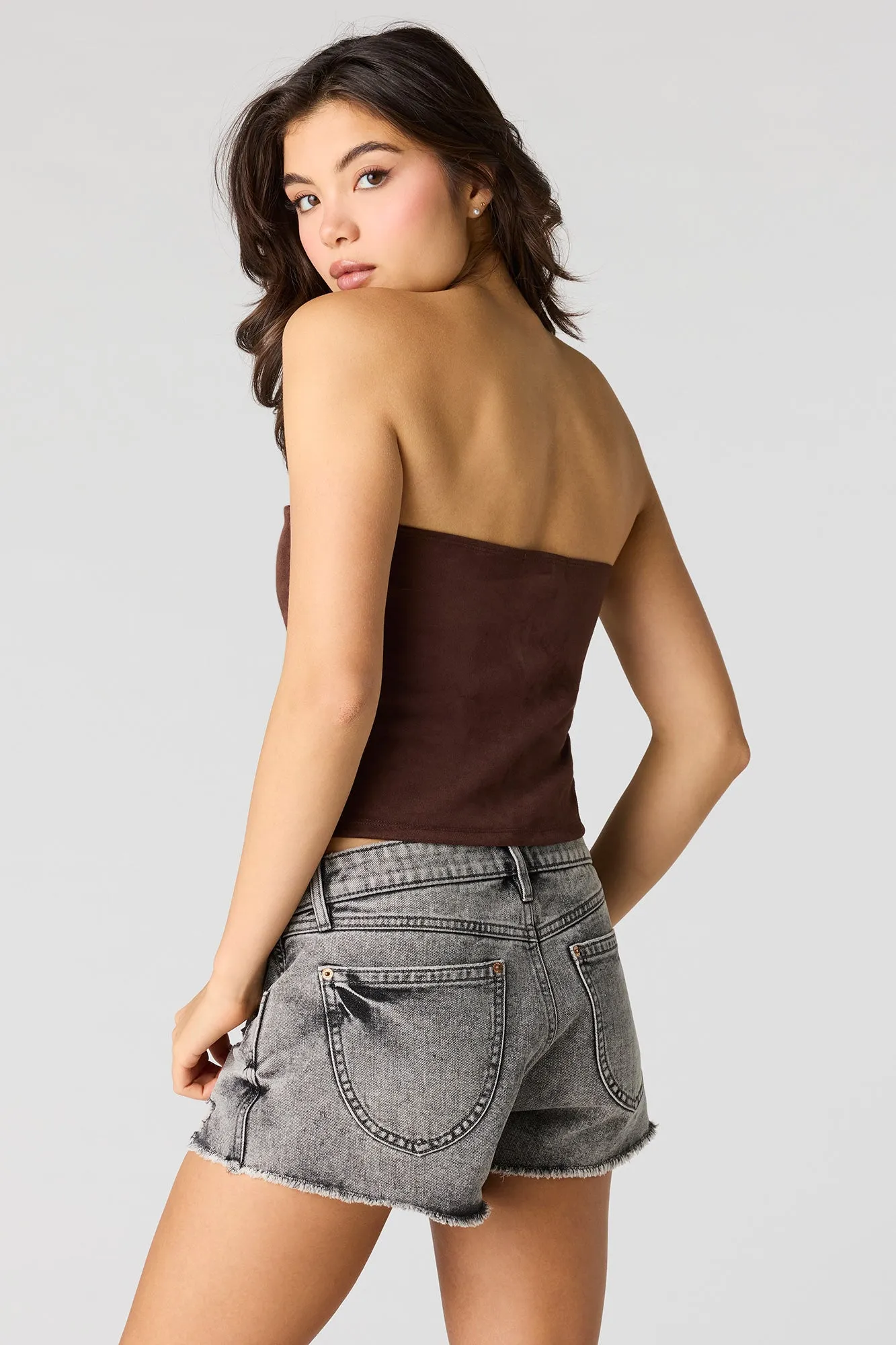 Cali Low Rise Ripped Grey Denim Short sold by Urban Planet product image thumbnail 2