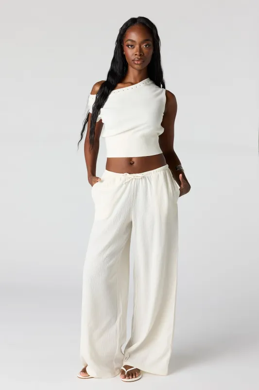 Textured Flowy Wide Leg Pant made by Stitches