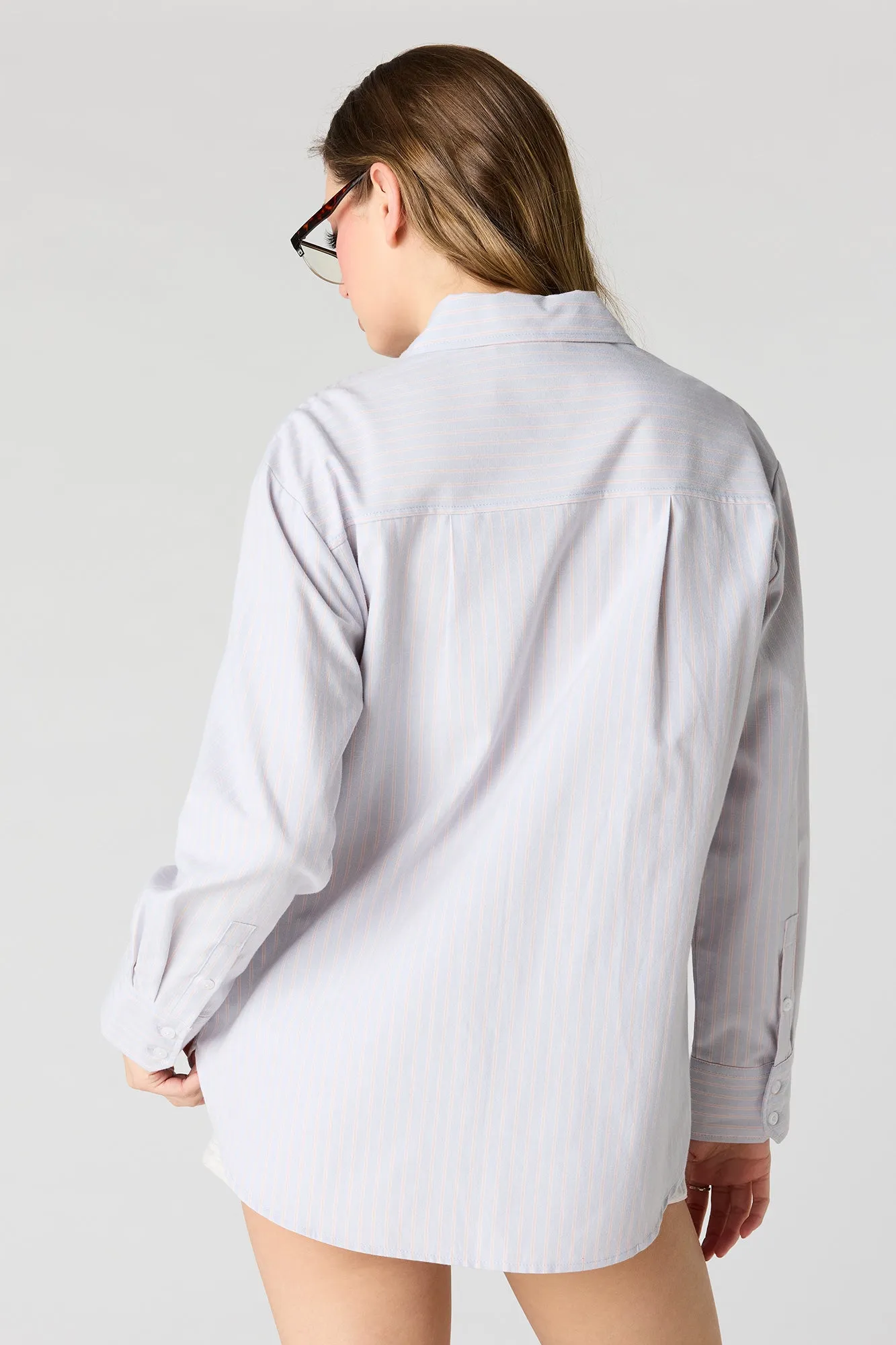 Oversized Button-Up Collared Long Sleeve Top sold by Urban Planet product image thumbnail 5