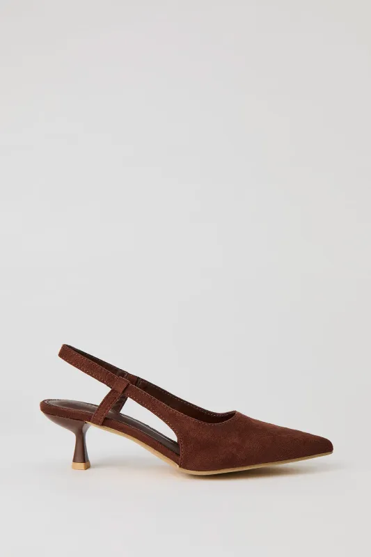 Faux Suede Slingback Kitten Heel made by Stitches