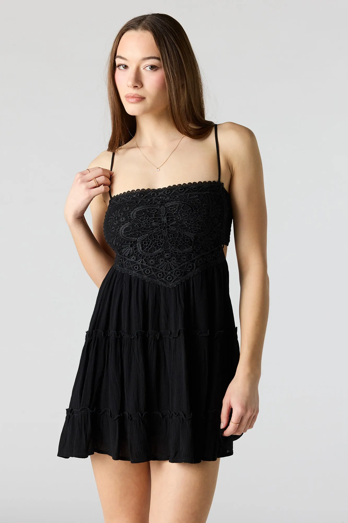 Lace Tiered Mini Dress sold by Urban Planet product image thumbnail 4