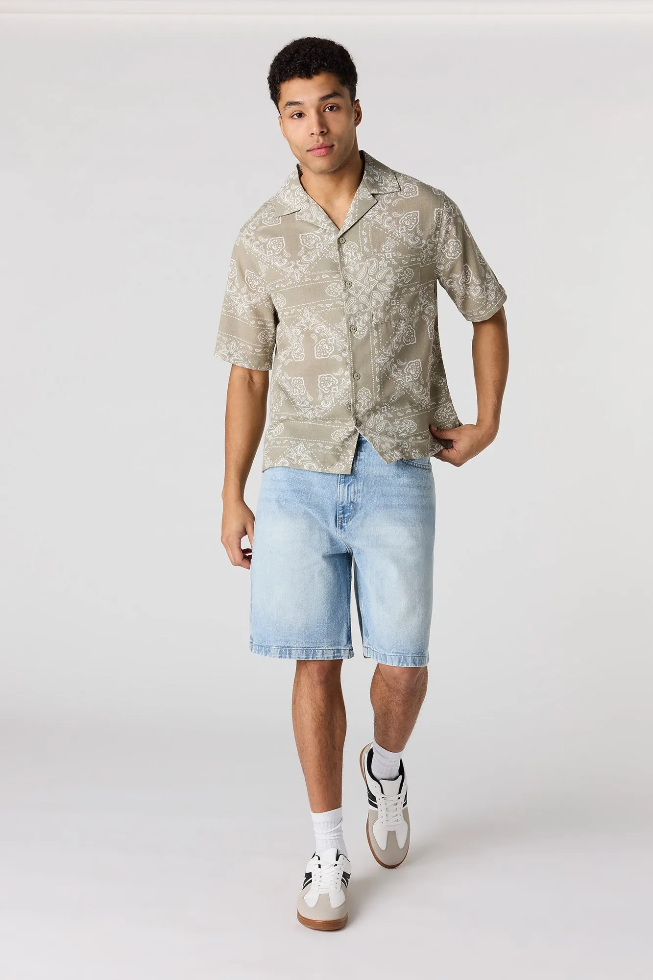 Printed Button-Up Collared Top sold by Urban Planet product image thumbnail 3