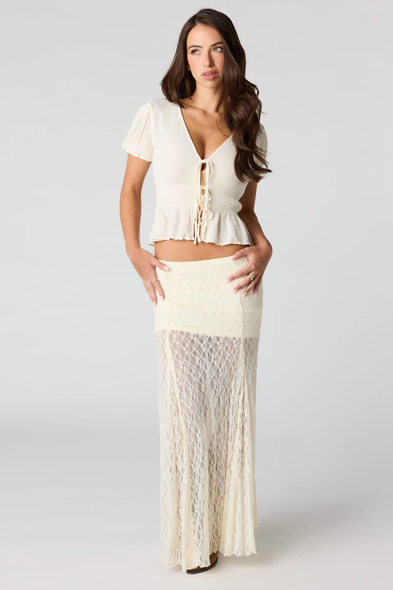 Lace Maxi Skirt sold by Urban Planet